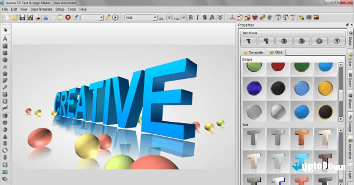 Aurora 3D Text Creator Software Free Download screenshot 1