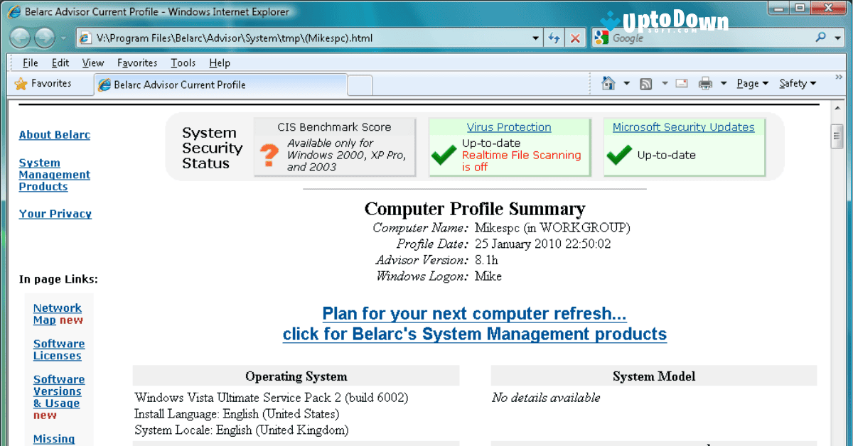 Belarc Advisor Download (2025 Latest) screenshot 3