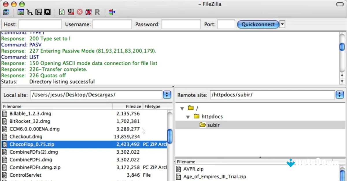 FileZilla for Mac Download Uptodown 2026 screenshot 1