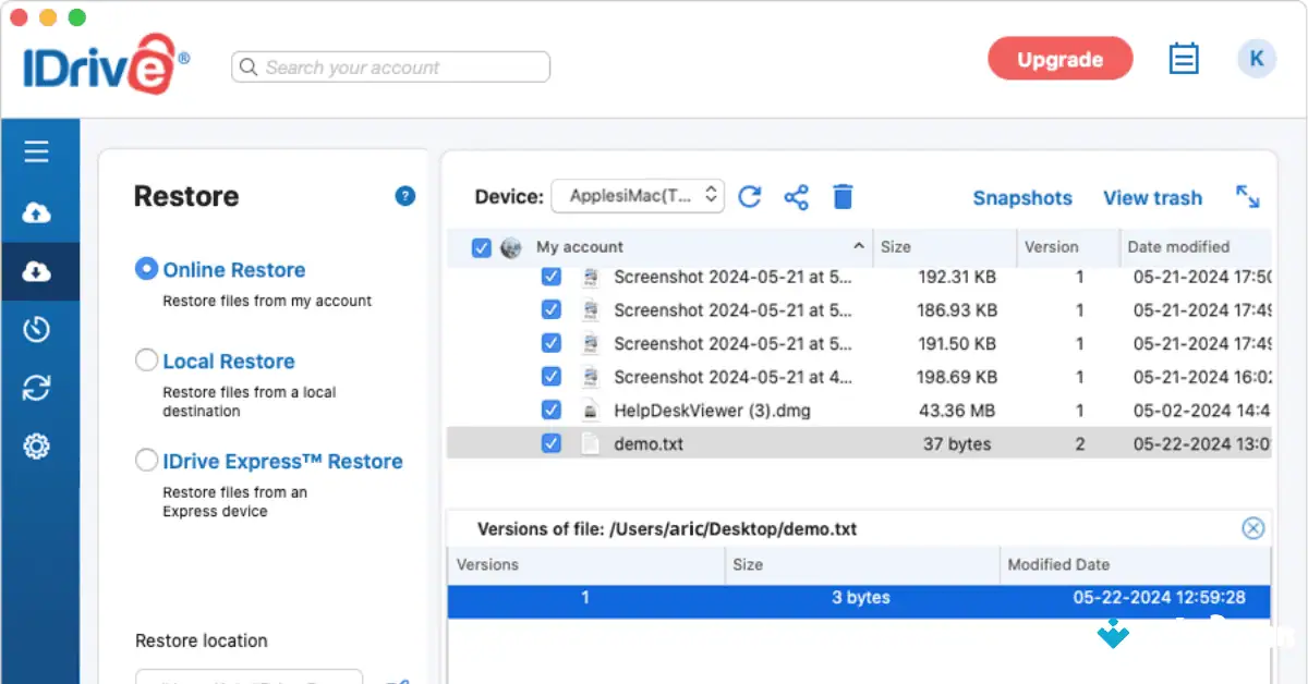 iDrive Download for Mac Download Uptodown 2026 screenshot 1