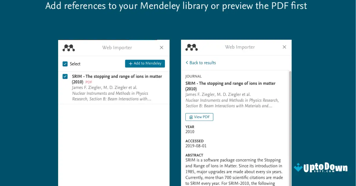 Mendeley Web Importer Chrome Uptodown Download screenshot 3
