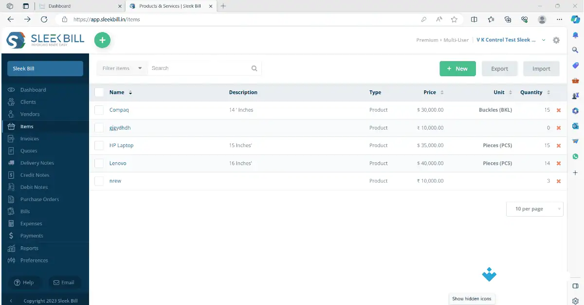 Sleek Bill Online for PC Uptodown 2026 screenshot 1